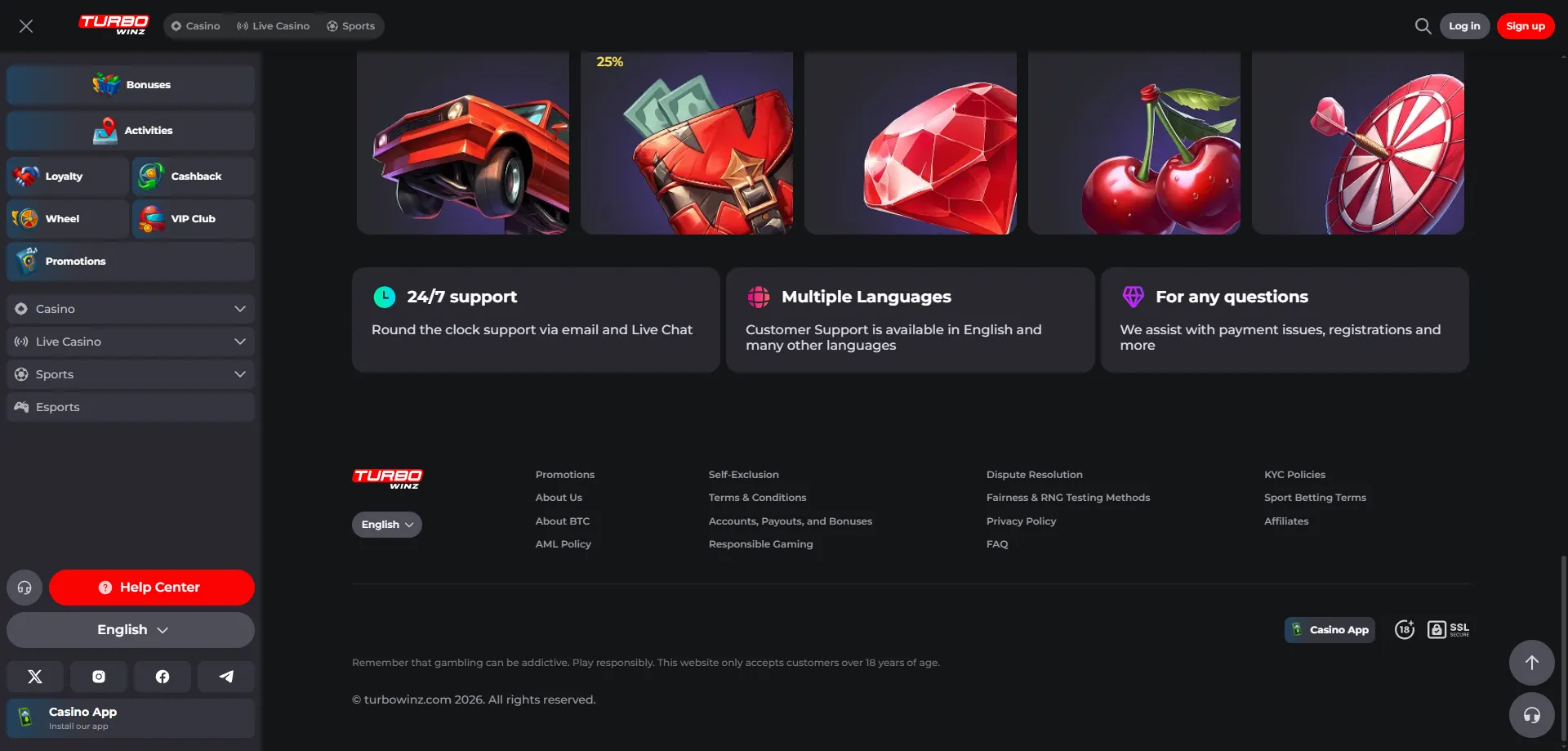 Turbowinz Casino metodi di pagamento depositi e prelievi rapidi